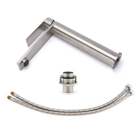 WELS Brushed Nickel Tall Basin Mixer Vanity Sink Faucet Spout 304SUS Laundry Tap
