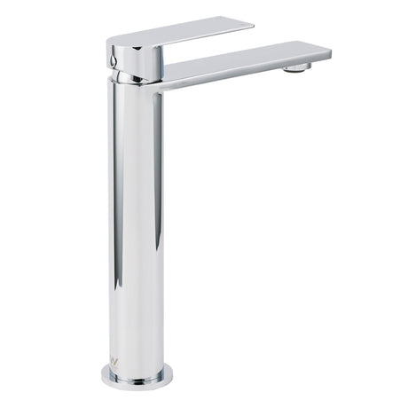 WELS Polished Chrome Tall Basin Mixer Vanity Sink Faucet Spout Laundry Flat Tap