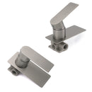 Gun Metal Rectangle Wall Shower Mixer Hot Cold Tap Set Ceramic Cartridge Valve