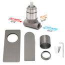 Gun Metal Rectangle Wall Shower Mixer Hot Cold Tap Set Ceramic Cartridge Valve