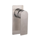 Brushed Nickel Bathroom Flat Lever Handle Shower Mixer Hot Cold Water Tap Valve
