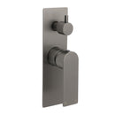 Gun Metal Grey Square Wall Mounted Shower Mixer Diverter 2 Ways Switch Valve Set