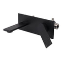 Matte Black Basin Mixer Bathroom Vanity Faucet Wall Mounted Tap Slim Flat Spout