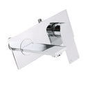 WELS 4.5L/m Chrome Square Wall Mounted Basin Mixer Laundry Faucet Tap Spout Set