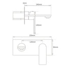 WELS 4.5L/m Chrome Square Wall Mounted Basin Mixer Laundry Faucet Tap Spout Set