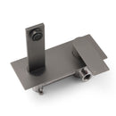 WELS 4.5L/m Gun Metal Square Wall Mount Basin Mixer Laundry Faucet Tap Spout Set
