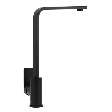 WELS Matte Black High Rise Gooseneck Kitchen Sink Laundry Mixer Faucet Tapware