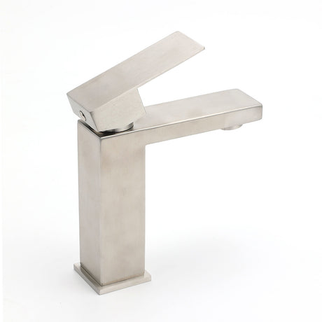 Square Classic 6L/m Basin Vessel Mixer Faucet Tap Kitchen Laundry Brushed Nickel