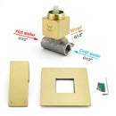 Brushed Gold Square Bath Shower Mixer Hot Cold Tap Ceramic Cartridge For Bath Set