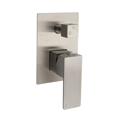 AU Standard 1/2 Inch Shower Mixer Diverter Brushed Nickel Square 2 Way Switch