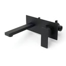 Matt Black Basin Mixer Bathroom Tub Faucet Wall Mount Tap Hot Cold Water Spout