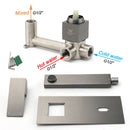 WELS Gun Metal Square Wall Mount Basin Mixer Laundry Vanity Tap Spout Faucet Set