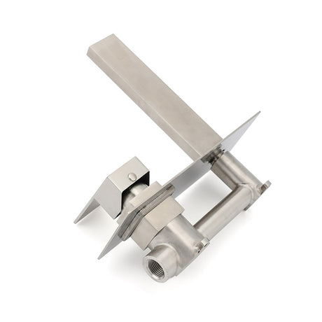 Brushed Nickel Square Wall Mount Basin Mixer Laundry Vanity Tap Spout Faucet Set