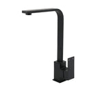 Matt Black Square Gooseneck 360 Swivel Laundry Sink Kitchen Mixer Faucet Tapware