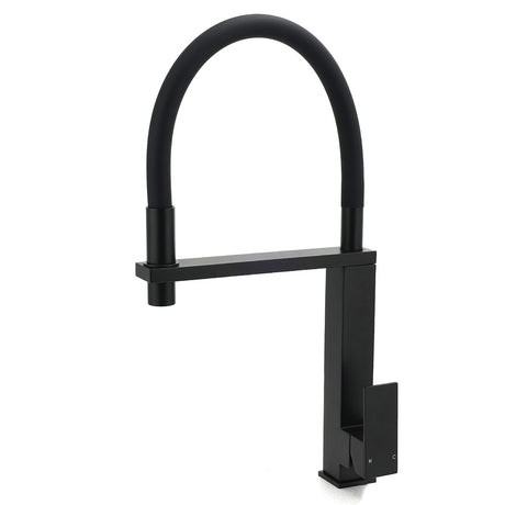 Matt Black Swivel Kitchen Sink Basin Mixer Swivel Faucet Tapware Pull Out Spout