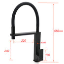 Matt Black Swivel Kitchen Sink Basin Mixer Swivel Faucet Tapware Pull Out Spout