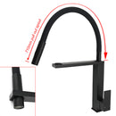 Matt Black Swivel Kitchen Sink Basin Mixer Swivel Faucet Tapware Pull Out Spout