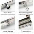 304 Stainless Steel 600mm Tile Insert Linear Shower Grate Floor Drain 50mm Waste
