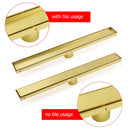 Brushed Gold 600mm Tile Insert Linear Shower Grate Floor Drain 50mm Outlet Waste