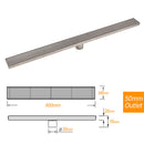 Silver 304 Stainless Steel 900mm Strip Fence Shower Grate Floor Drain 50mm Waste