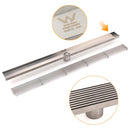 Silver 304 Stainless Steel 900mm Strip Fence Shower Grate Floor Drain 50mm Waste