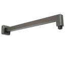 Gun Metal 12" Square Large Rainfall Shower Head 400mm Straight Wall Mounted Arm Set