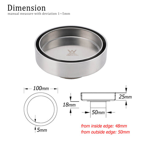 Round 100mm Tile Insert Floor Out Drain Stainless Steel Shower Grate 50mm Waste