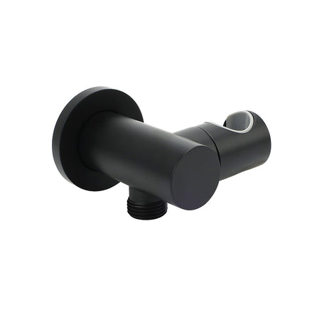 Matt Black Brass Hand Shower Bracket Swivel Holder Wall Elbow Connector Water Inlet Kit