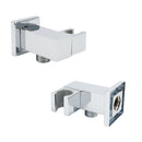 Chrome Square Water Inlet Shower Rose Bracket Swivel Holder Wall Elbow Connector G1/2" Thread
