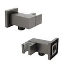 Gun Metal Grey Square Shower Head Holder Bracket Inlet Elbow Water Connector Kit