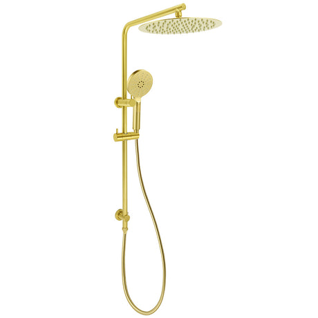 Brushed Gold Twin Shower Large Round 12