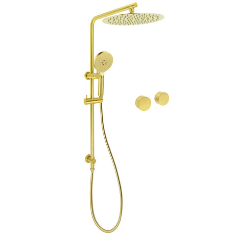 WELS Brushed Gold Dual Shower Set Large Round 12