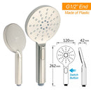 Brushed Nickel Dual Shower Set Sliding Rail Arm 8" Round Head Handheld Silver