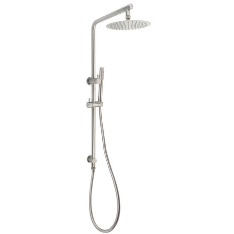 WELS Brushed Nickel 2in1 Shower Set Sliding Rail Arm 8