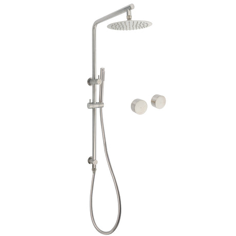 Brushed Nickel 2in1 Shower Set Sliding Rail Arm 8