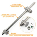 Brushed Nickel 2in1 Shower Set Sliding Rail Arm 8" Round Head Stainless Steel Handheld Twin Taps Valve
