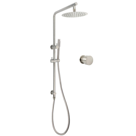 Brushed Nickel 2in1 Shower Set Sliding Rail Arm 8