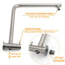 Brushed Nickel 2in1 Shower Set Sliding Rail Arm 8" Round Head Metal Handheld Hot Cold Mixer Valve