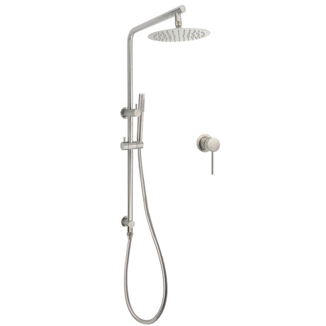WELS Brushed Nickel 2in1 Shower Set Sliding Rail Arm 8