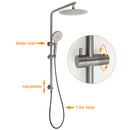 WELS Gun Metal Round 10" Twin Shower Head 3 Modes Handheld Slide Rail Arm Diverter Mixer Set