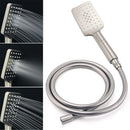 Brushed Nickel 8" Rain Head Shower Square 3 Modes Handheld Sliding Rail Arm Mixer Dual Set