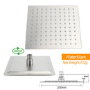 Brushed Nickel 8" Rain Head Shower Square 3 Modes Handheld Sliding Rail Arm Mixer Dual Set