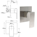 Brushed Nickel 8" Rain Head Shower Square 3 Modes Handheld Sliding Rail Arm Mixer Dual Set