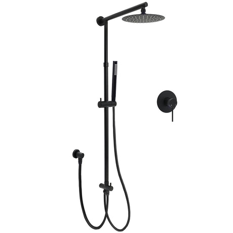 WELS Matt Black Twin Shower 8
