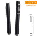 Matt Black Dual Round Shower Set 10" Rain Head Metal Handheld Sliding Rail Arm Diverter
