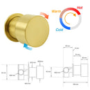 WELS Brushed Gold Dual Shower Set 8" Round Head 3 Mode Handheld Rose Sliding Rail Mixer Valve
