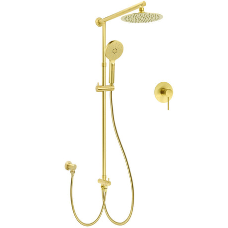 Brushed Gold Twin Shower 8