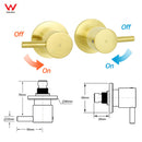 WELS Brushed Gold Round 12" Shower Head 3 Mode Handheld Rose Sliding Rail Twin Taps Set