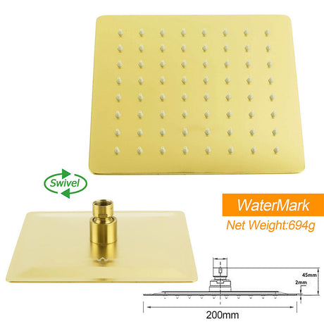 Brushed Gold Square 8