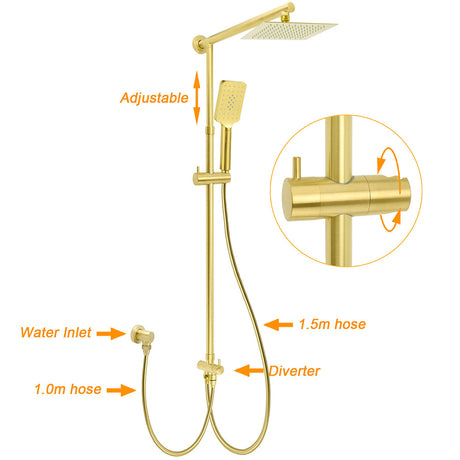 WELS Brushed Gold Square 8